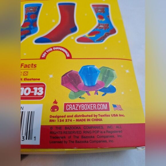 Ring Pops Lollipop Crew Socks 3 Pairs Retro 90s Mens Womens Fun Novelty Gift - Picture 2 of 6
